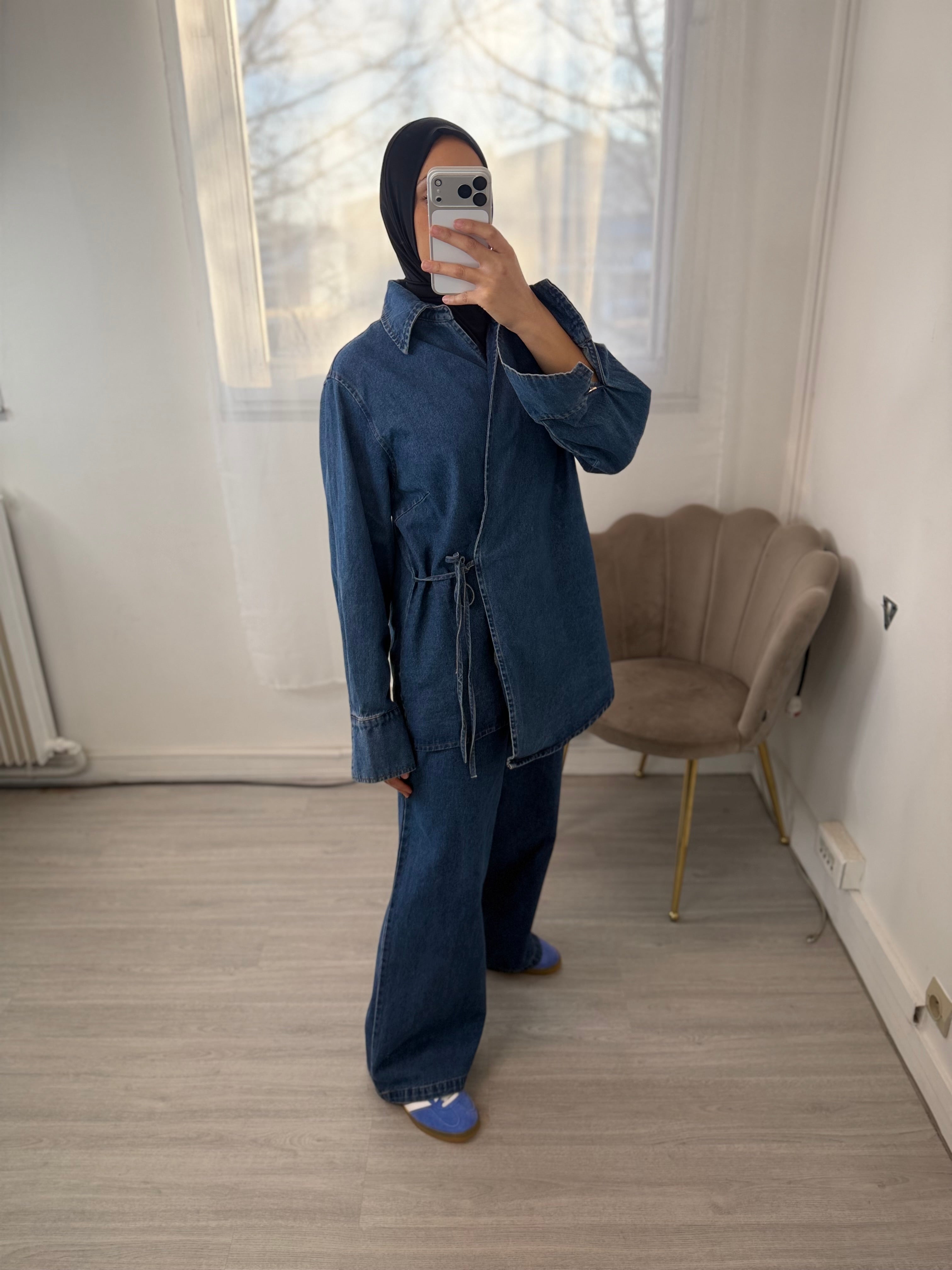 Set en denim - Bleu 100% Coton