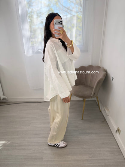 Pantalon Effet lin - Beige