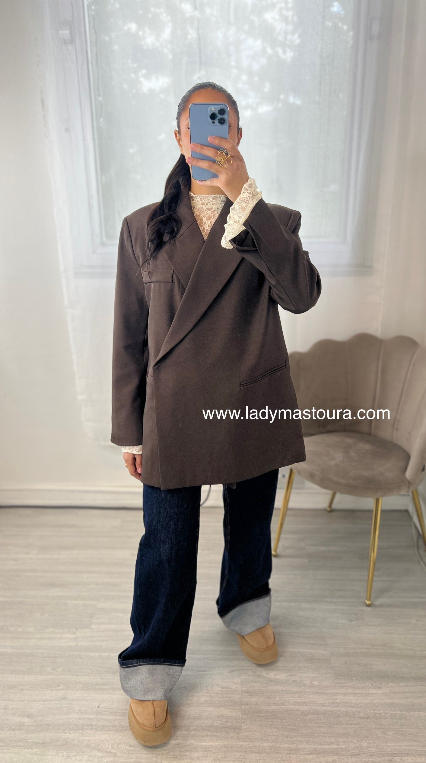 Blazer asymétrique - Chocolat