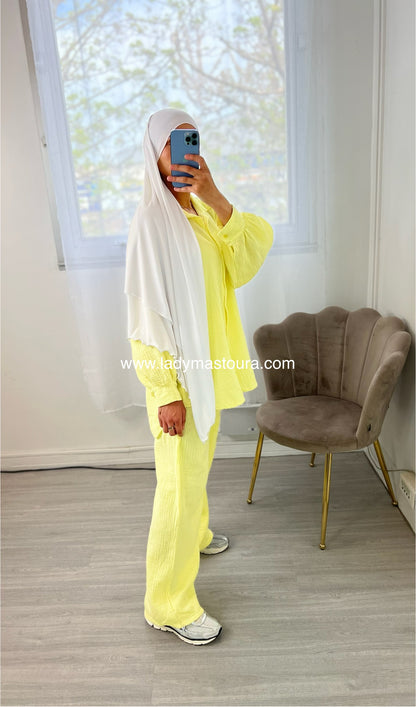 Ensemble Gaz de Coton - Jaune