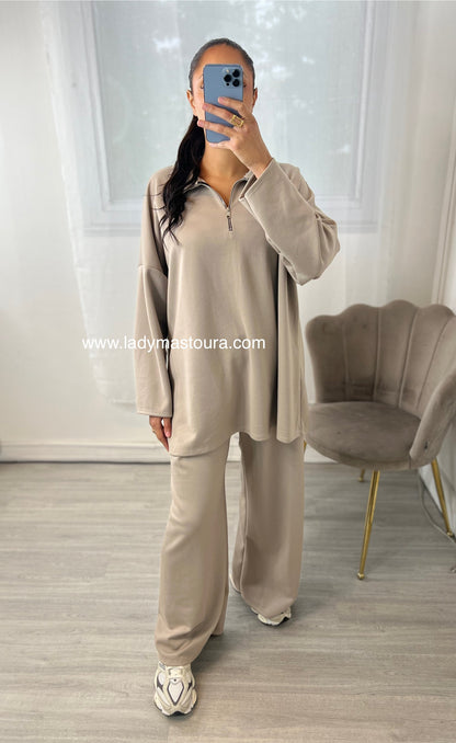 Ensemble Zip - Taupe