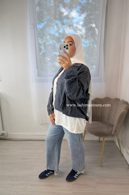 Veste à Carreaux à Zip
