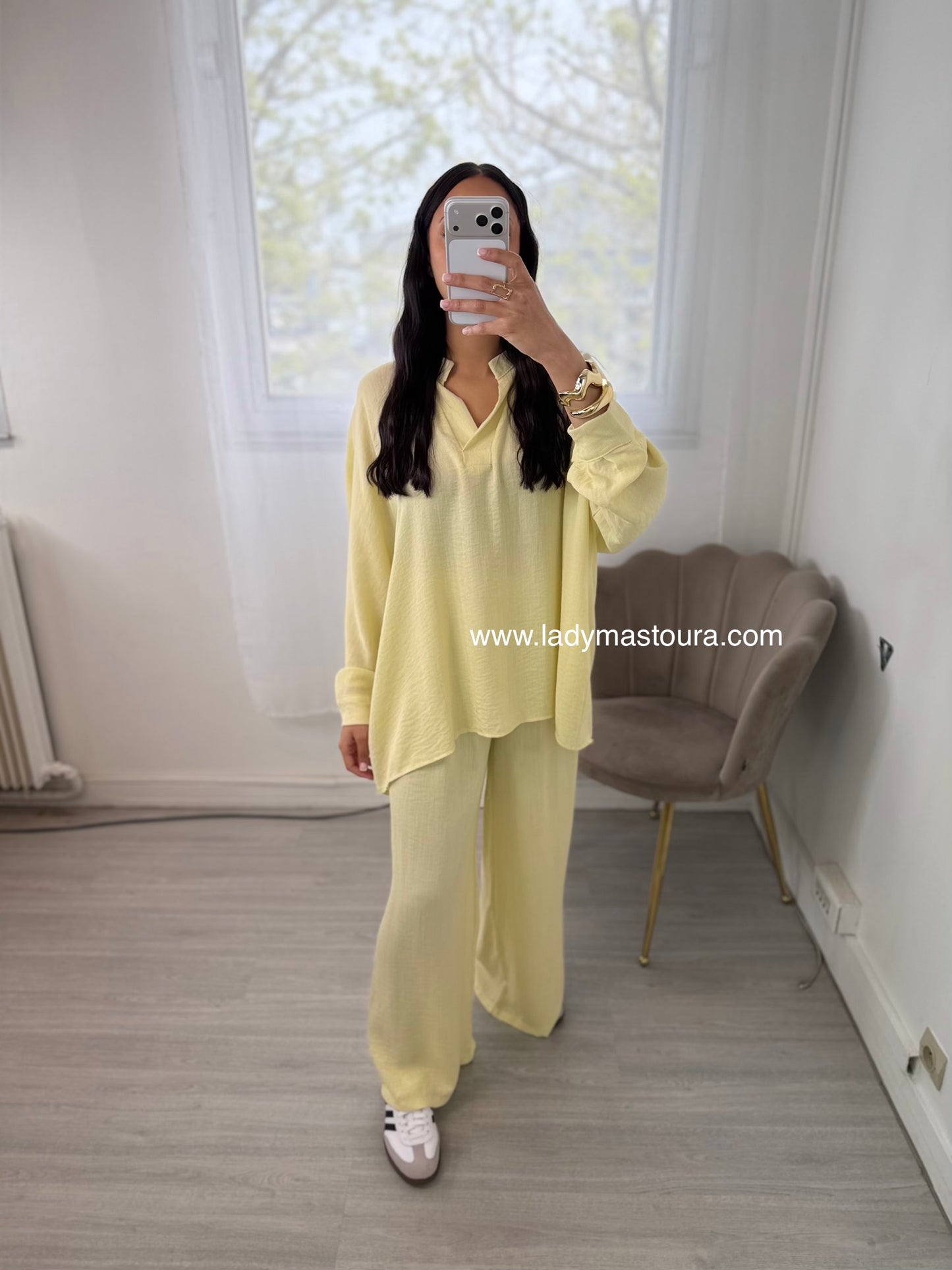 Ensemble Jamila - Jaune (Effet Lin)