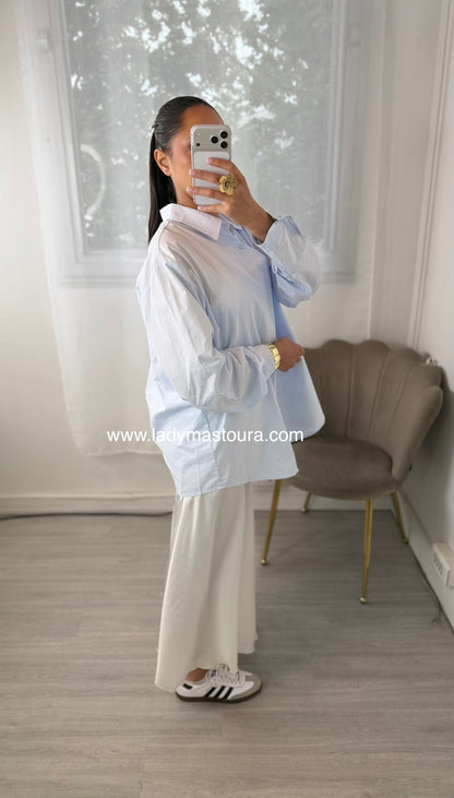 Chemise asymétrique - Bleue