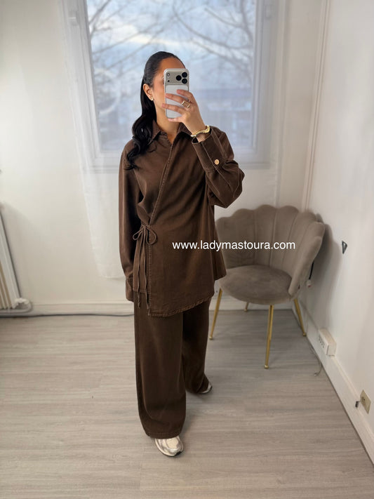 Set en denim - Marron 100% Coton