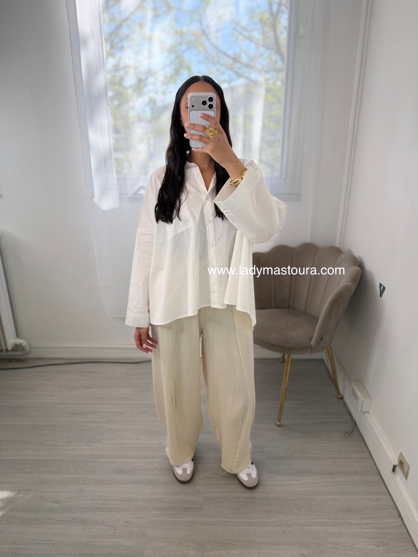 Pantalon Effet lin - Beige
