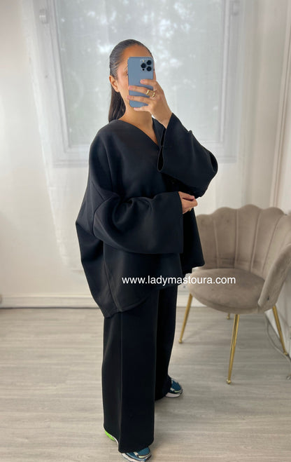 Ensemble Comfy à bouton - Noir