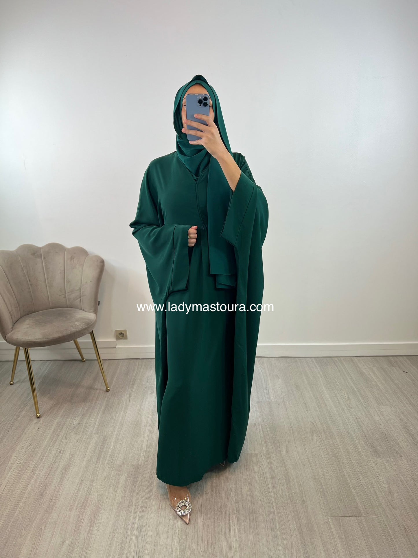 Abaya Kawtar - Vert Sapin