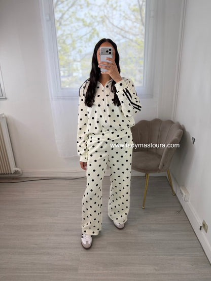 Ensemble à pois - Blanc