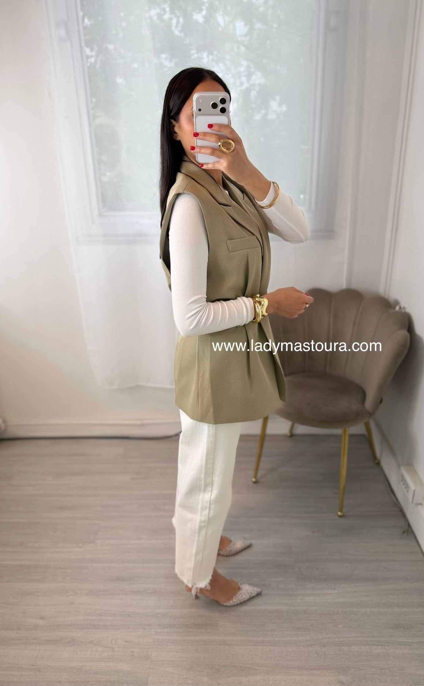 Blazer sans manches - Tilleul