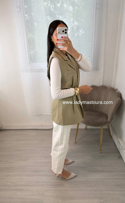 Blazer sans manches - Tilleul
