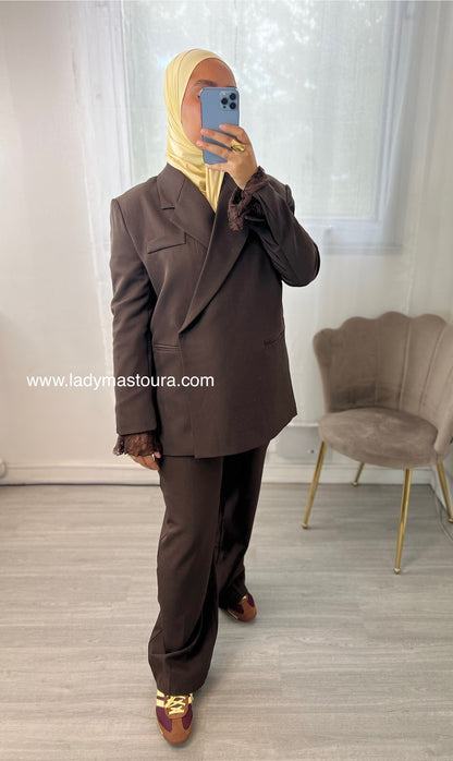 Blazer asymétrique - Chocolat