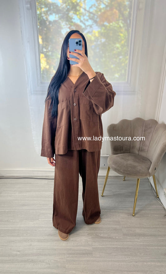 Ensemble Mariam - Chocolat (100% Coton)