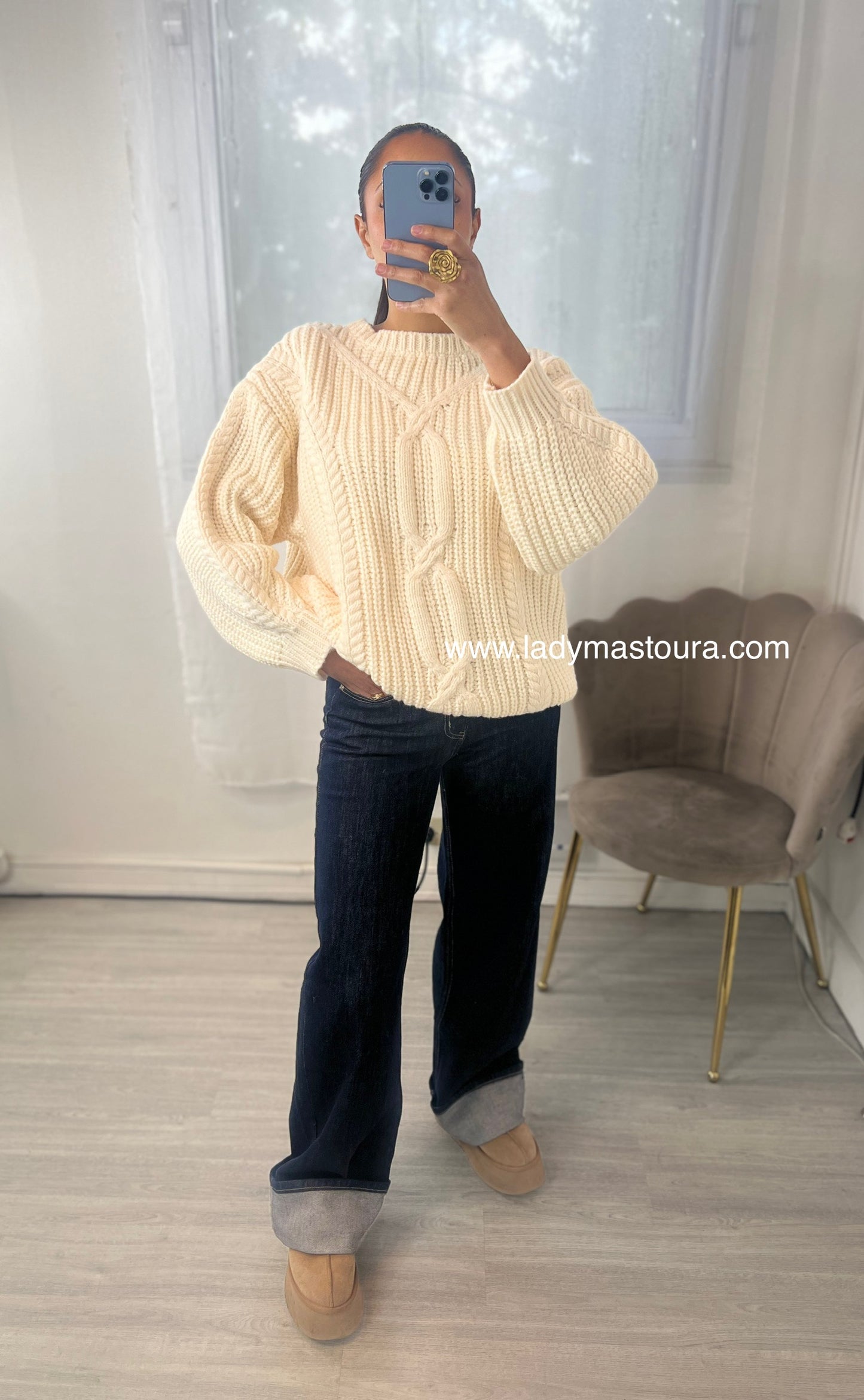 Pull en maille tressé - Plusieurs coloris