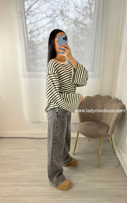 Jeans asymétrique Gris