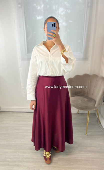 Jupe Satinée Evasée Premium -  Plusieurs coloris