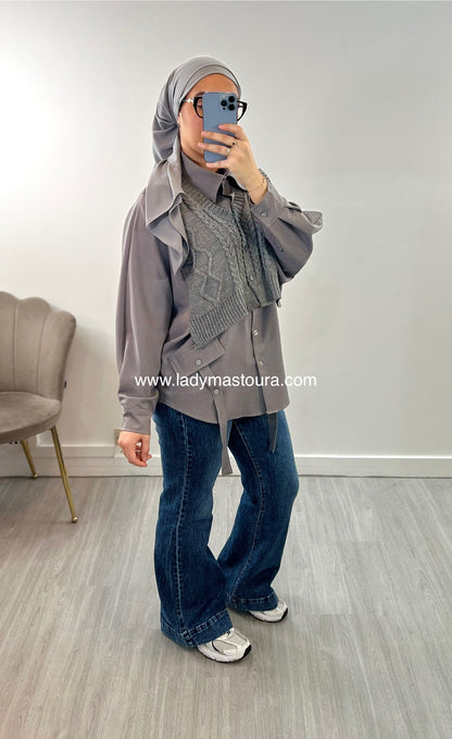 Chemisier pull - Louna Gris