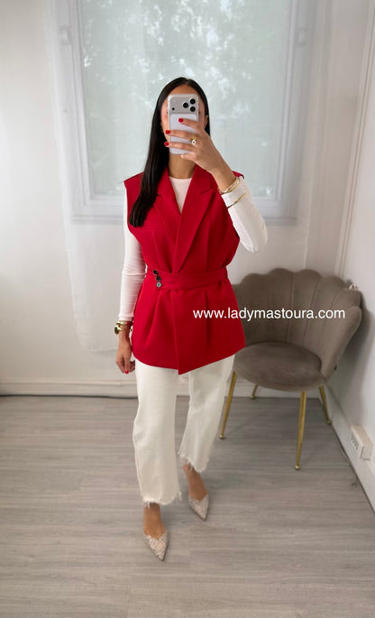 Blazer sans manches - Rouge