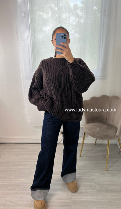 Pull en maille tressé - Plusieurs coloris