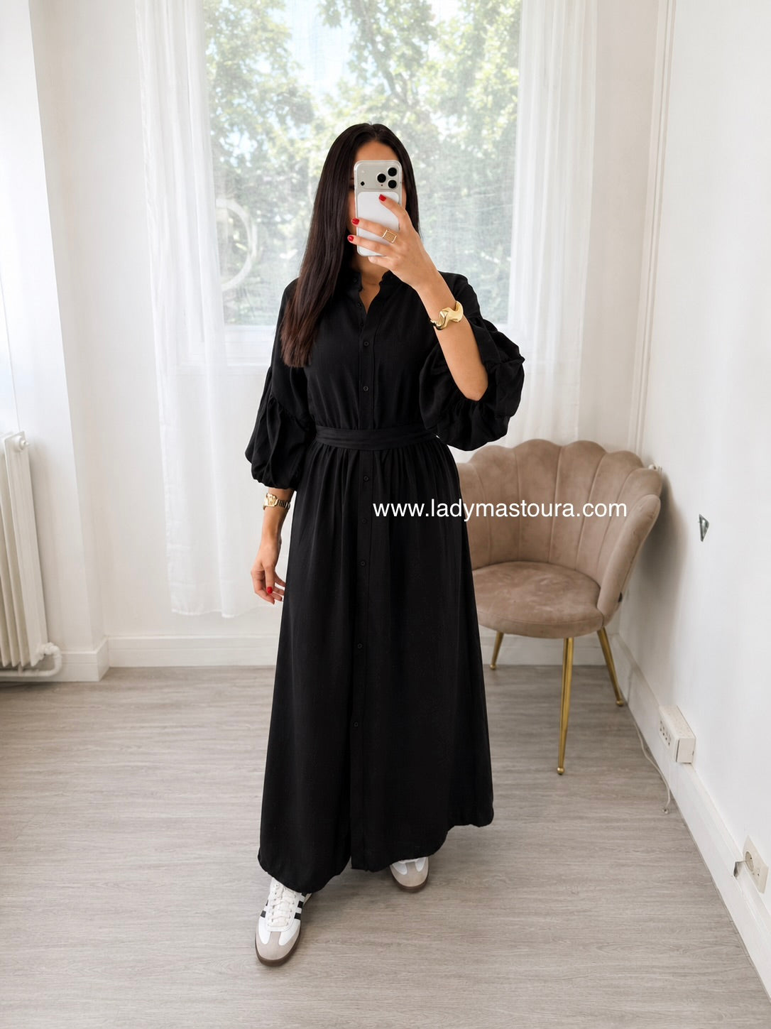 Robe Manche 3/4 - Noire