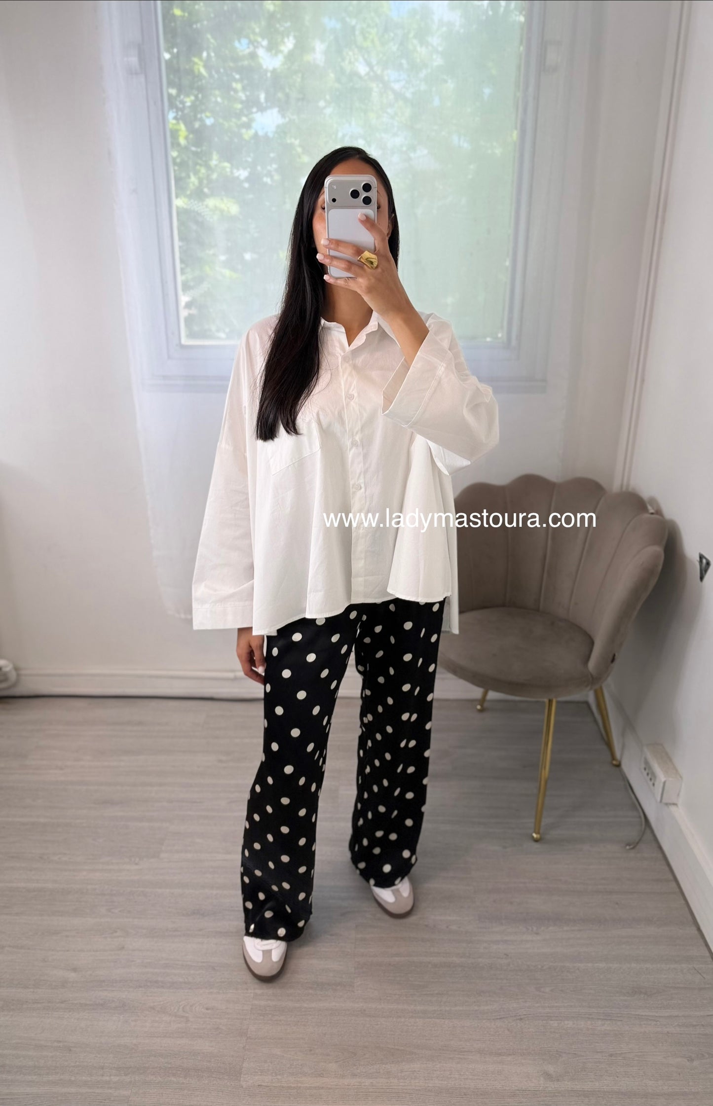 Pantalon à pois - Noir