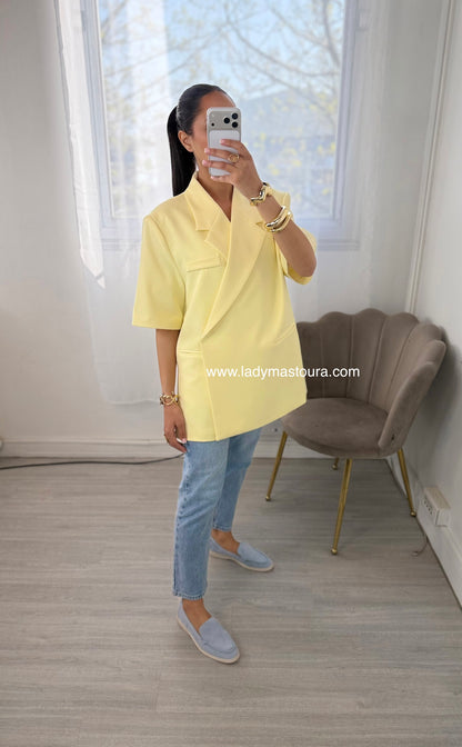 Blazer manches courtes - Jaune