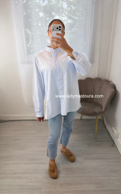 Chemise à col - Bleue