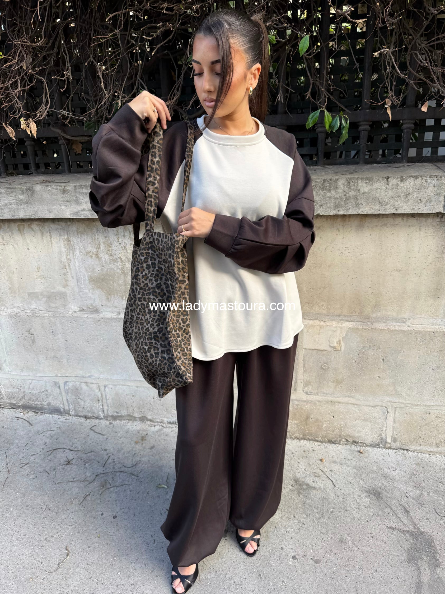 Tote bag Léopard - Marron