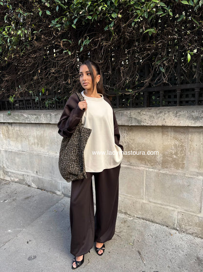 Tote bag Léopard - Marron