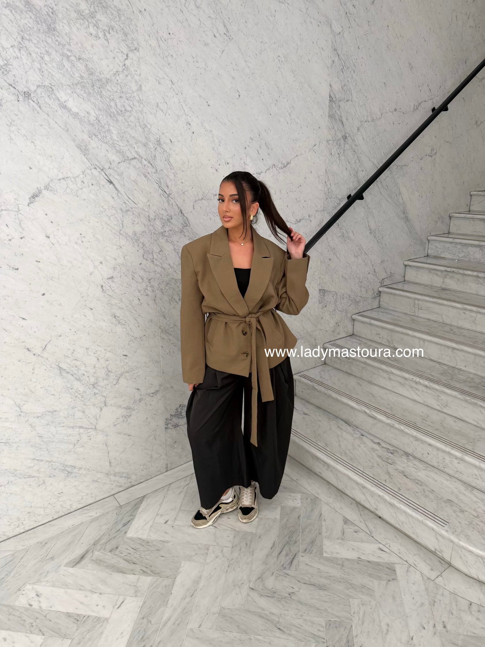 Blazer Camel avec ceinture