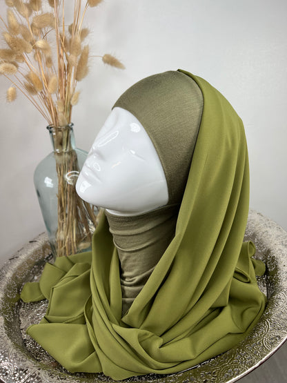 Hijab avec cagoule intégrée (Soie de Médine)