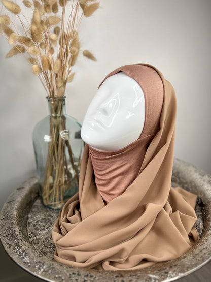 Hijab avec cagoule intégrée (Soie de Médine)